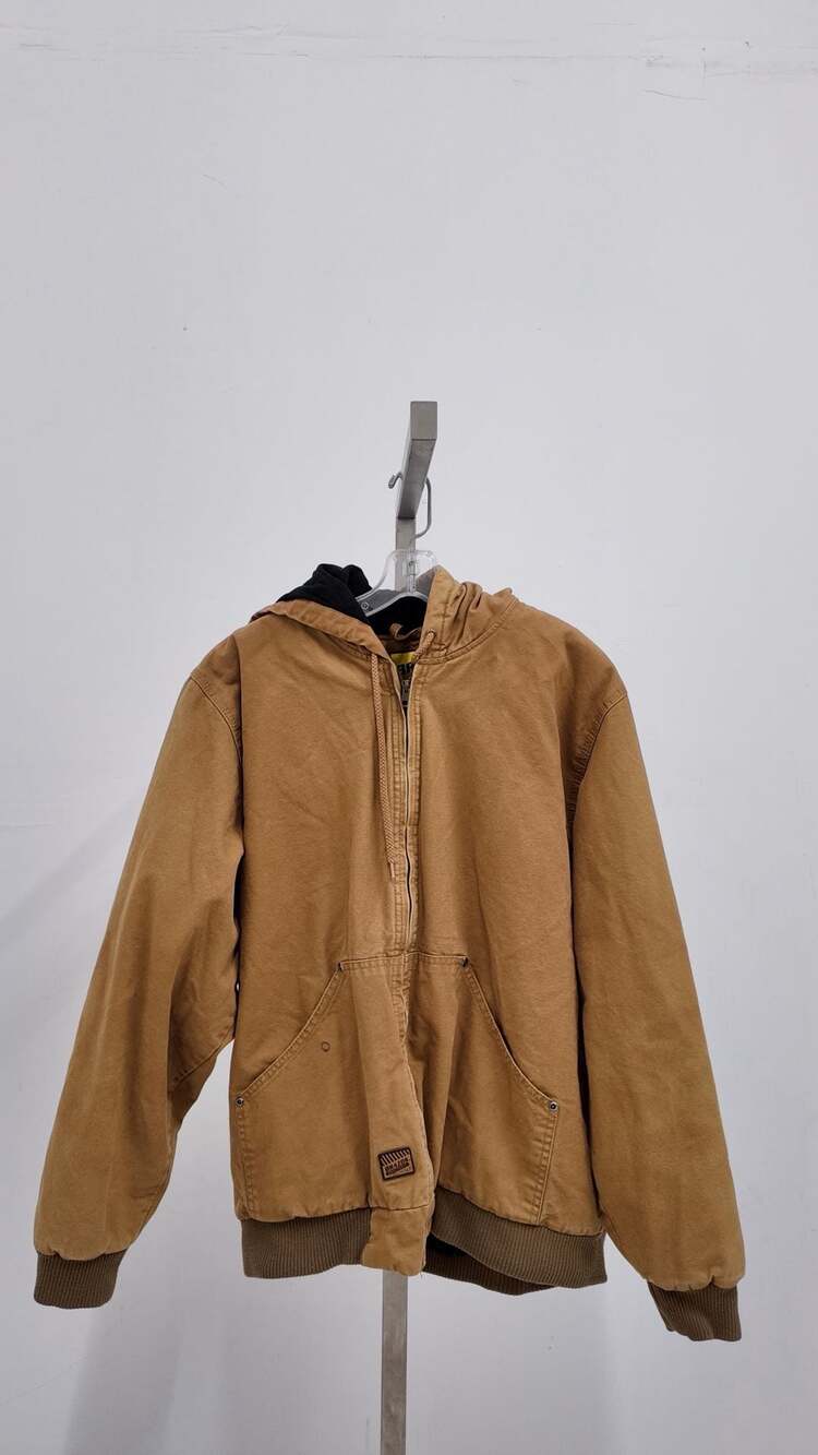 Brazos Work Force Men’s XL Hooded Canvas Jacket - Brown Duck Workwear Heavy
